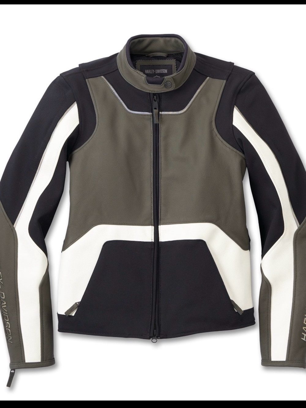 Harley-Davidson Olive, Black & White Women's Sport Motorcycle Jacket
